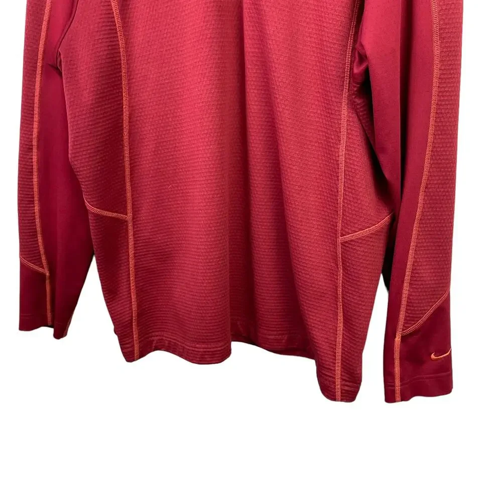 Nike Fit Sweater Therma Red and‎ Orane 1/4 Zip Warm Men's XL